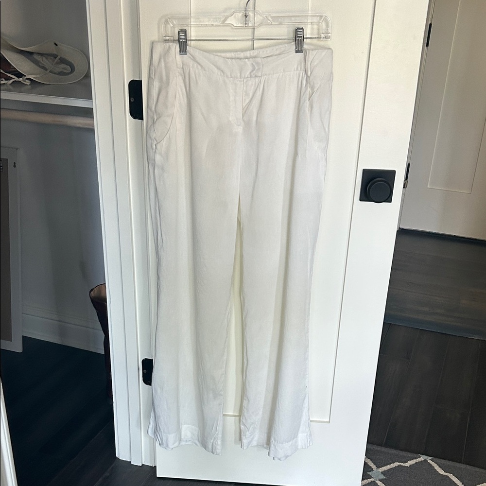 Theory Women's White Wide Leg Pants